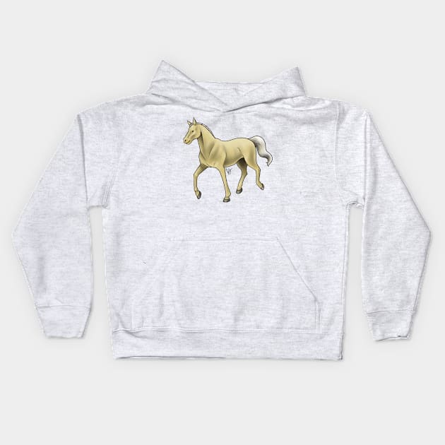Horse - Thoroughbred - Palomino Kids Hoodie by Jen's Dogs Custom Gifts and Designs